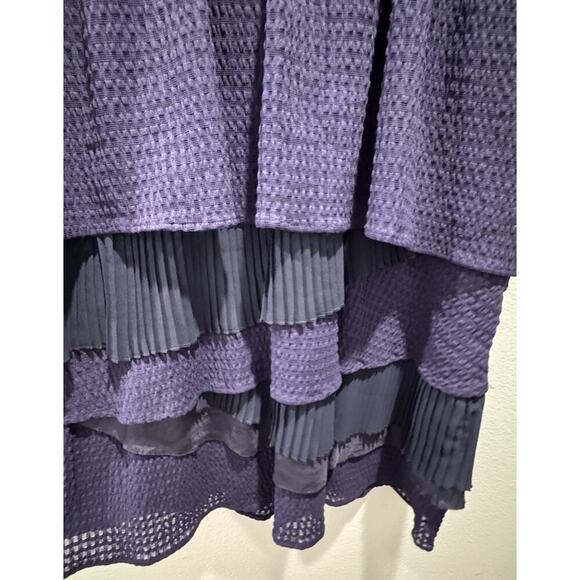 Ric Rac Navy Blue Dress Women’s Size Large Ruffle Layered Anthropologie Tiered - Picture 5 of 5